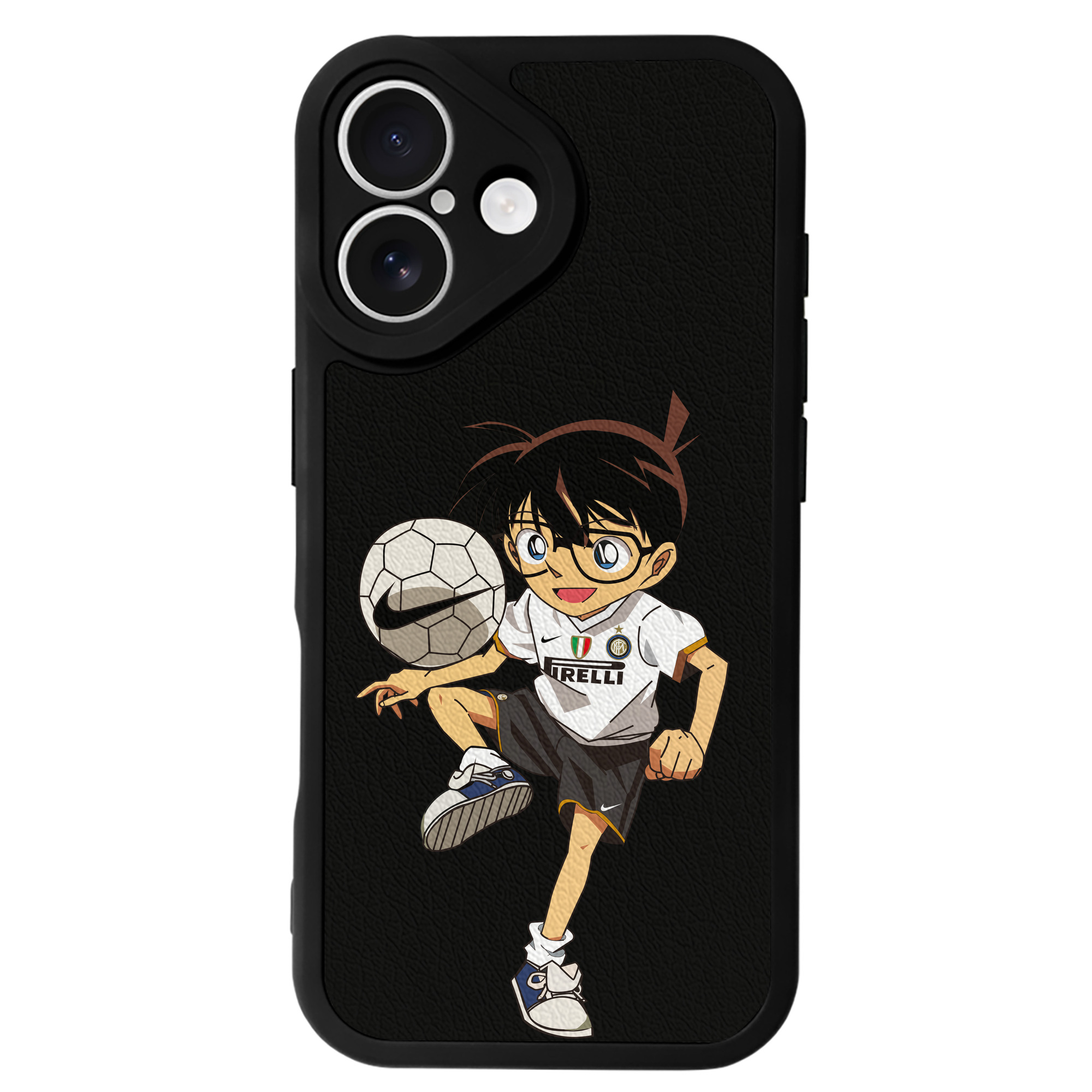 （画像用） 名探偵コナン 江戸川 コナン Detective Conan Conan Edogawa 【iPhone 16シリーズ対応】シリコンスマホケース（レザー調） 材質：シリコン